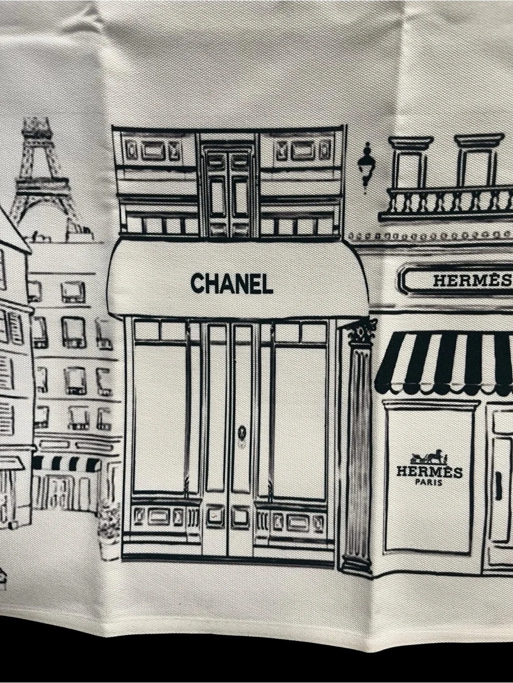 Chanel Hermes Paris Storefront Sketch Tea Towels Set of 2